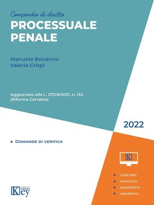cover image of Compendio di diritto processuale penale 2022